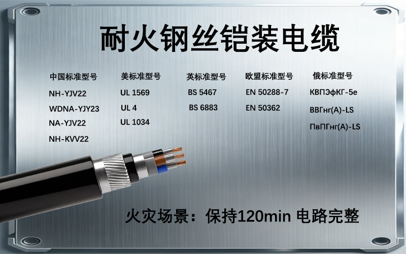 各國標(biāo)準(zhǔn)耐火鋼絲鎧裝電纜 各國標(biāo)準(zhǔn)耐火鋼絲鎧裝電纜